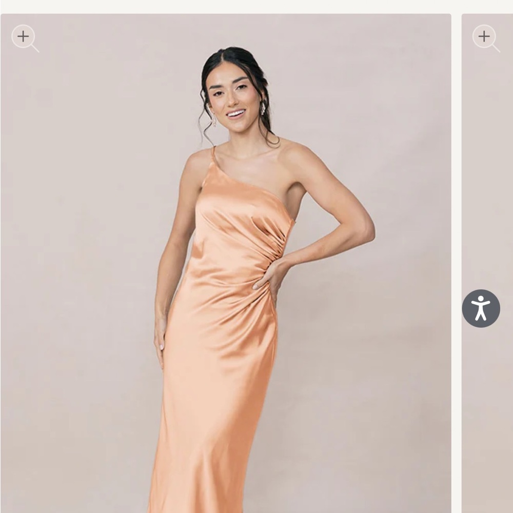 Revelry Jade Satin Bridesmaid Dress (Peach)